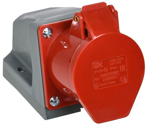 Розетка ОП 16А 3P+PE+N ССИ-115 380В IP44 ИЭК PSR12-016-5