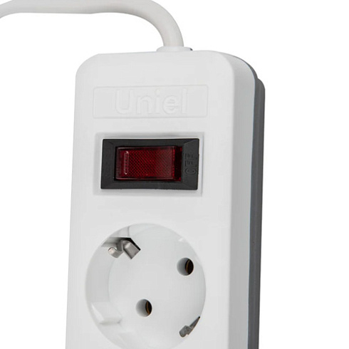 Удл. с сетевым фильтром 5х3м+2USB+1TYPE C, с/з,10A 2500Вт S-GSR5-3 U2C1 White/Grey Uniel UL-00012109