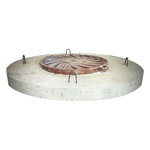 Крышка с чугунным люком  д.1,2 м.