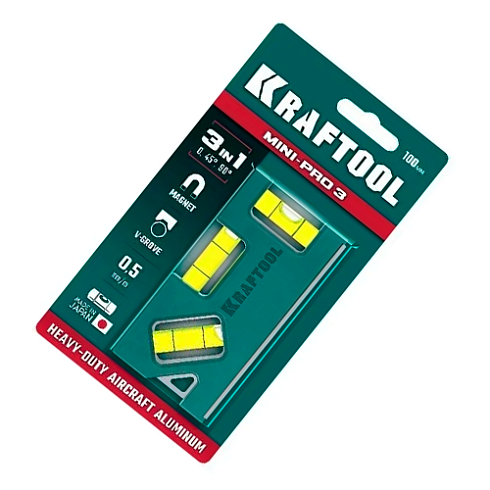 Уровень магнитный компактный Mini-Pro 3, 100мм KRAFTOOL (34861-010)