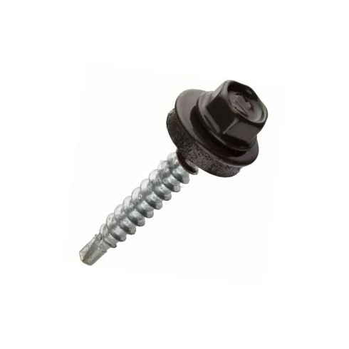 Саморез с умен.свер. гол шестигр. коричневый (8017) 5,5х19 