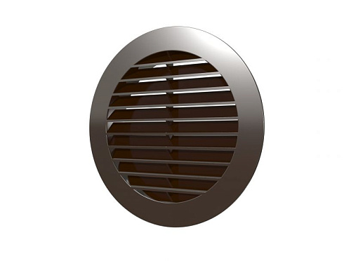 РЕШЕТКА вентиляц. круглая D136 вытяжная АБС с фланцем D100 коричневая (10РКН кор)