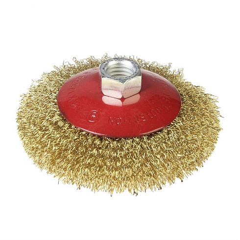 Щетка для УШМ "Тарелка", витая проволока, 125мм/М14 "Кедр" 148-0125