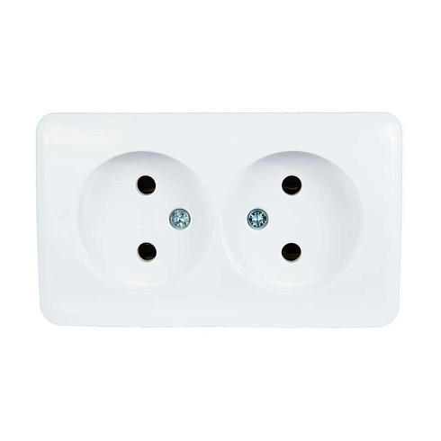 Розетка 2-м ОП VIOLA с/з бел. Lezard 751-0200-127