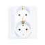 Розетка 2-м СП Этюд 16А с заземл. без защ.шторок бел. SchE PA16-007b