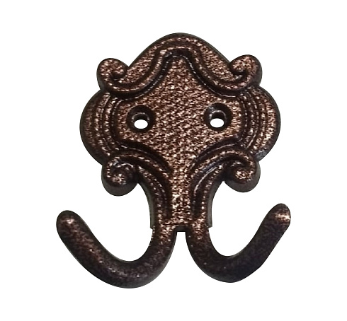 Крючок 2-рожковый медь