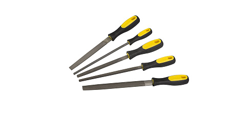 Надфили с двухкомп..ручкой 100мм  Набор 6шт STAYER (16010-Н6)