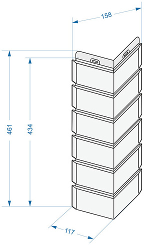 Угол наружный для фасадной панели Docke-r Berg Granderg "Серый" 0,14х0,426