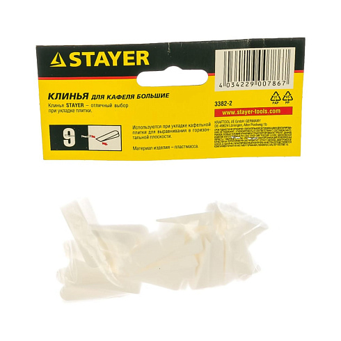 Клинья STAYER для плитки, 9мм (50шт) (3382-2)