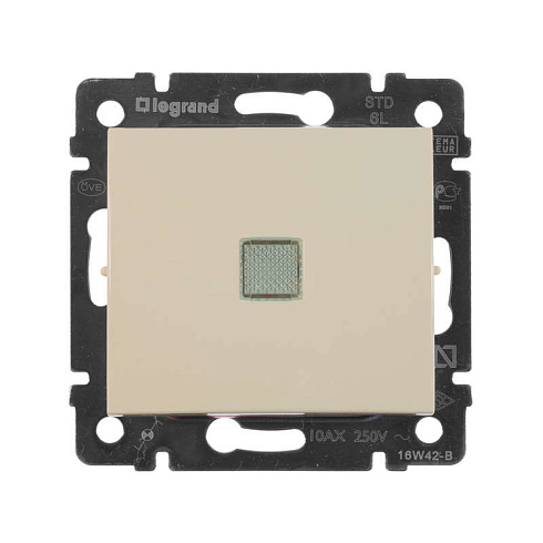 Выкл механизм. 1-кл на 2 напр СП Valena с зел.инд.сл.к.Leg774326