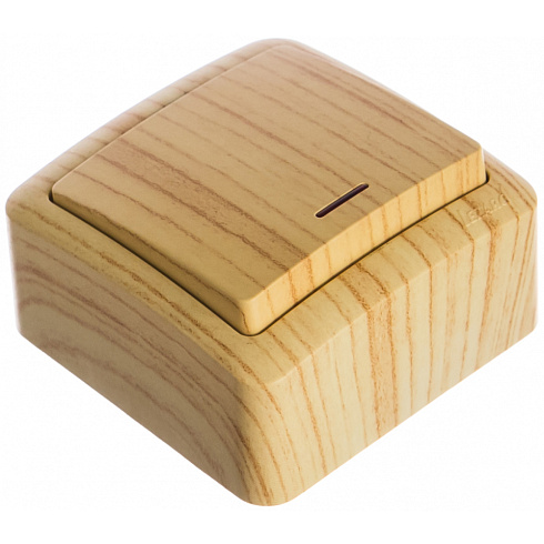 Выкл.1-кл.ОП VIOLA 10А бел.дуб. с подсвет. Lezard 751-5200-111