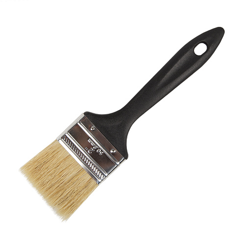 Кисть плоская №2 пласт.ручка натур.щетина Krafor 003-0020