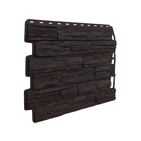 Фасадная панель FineBer Дачный СКОЛ 3 D Темно-коричневый (0,595х0,795)