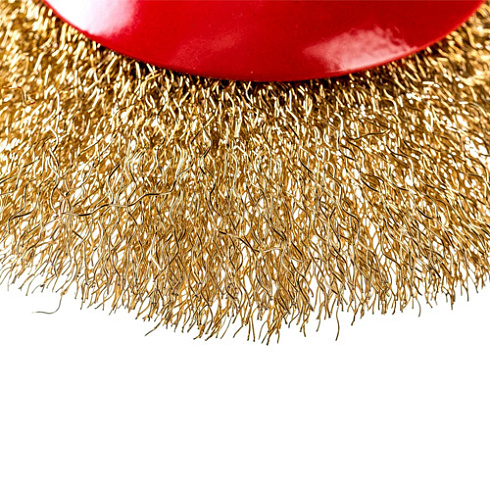 Щетка коническая для УШМ, витая латун.стальная проволока, 0,3мм,125мм/М14 "Кедр" 148-0125