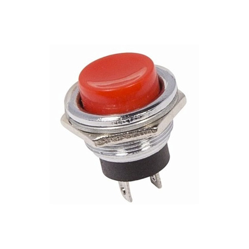 Выключатель-кнопка металл 2А 220V красная (ON-OFF) Rexant 36-3351