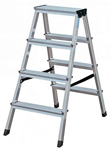 Стремянка двухсторонняя алюминиевая 4 ступени