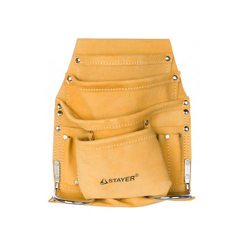 Сумка поясная  для инструм,кожаная,8 карманов,2 скобы STAYER PROFESSIONAL