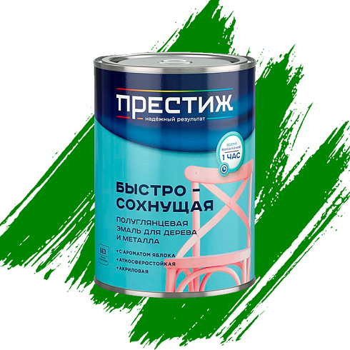 Эмаль акриловая зеленая 0,9 кг "Престиж" (12) (24548)