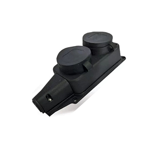 Колодка 2-м однофазная с заглушками (каучук) Universal 1027