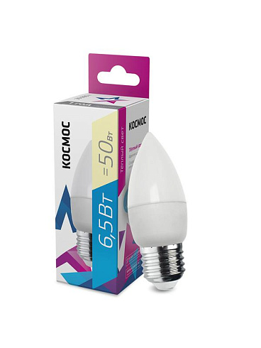 Лампа светодиод. KOSMOS LED CN 6.5Вт E27 220v 3000K Космос