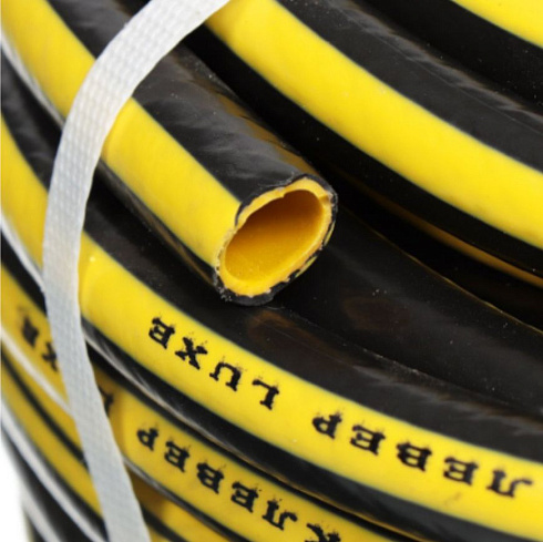 Шланг поливочный 1/2" армир. 25м Клевер Люкс, 15атм. ПВХ черно-желт