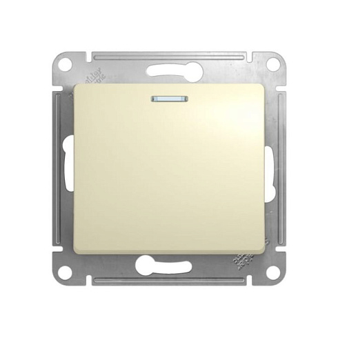 Мех.выключ. 1-кл. СП Glossa 10А IP20 10AX беж. с подсветкой Sche GSL000213