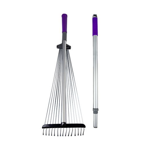 Грабли веерные алюмин. 15 плоских зуба, регулир. с ручкой 110-168см, "Don Gazon" 128-1100