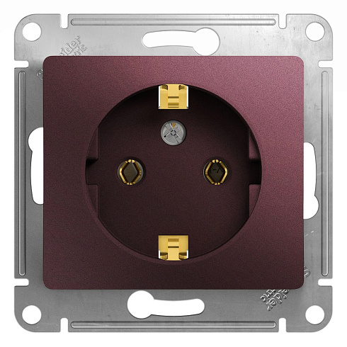 Мех.розет. 1-м Glossa 16А 250В с/з баклажан Sche GSL001143