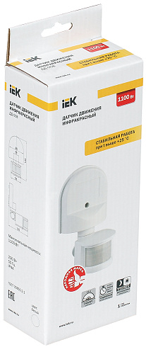 Детектор движ. ДД008 180 град. 1100Вт бел. ИЭК LDD10-008-1100-001