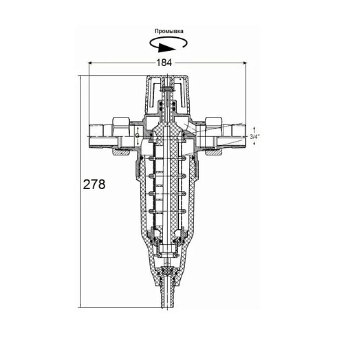 Фильтр с обрат.промывкой без манометра 3/4 JH-2002R ТИМ