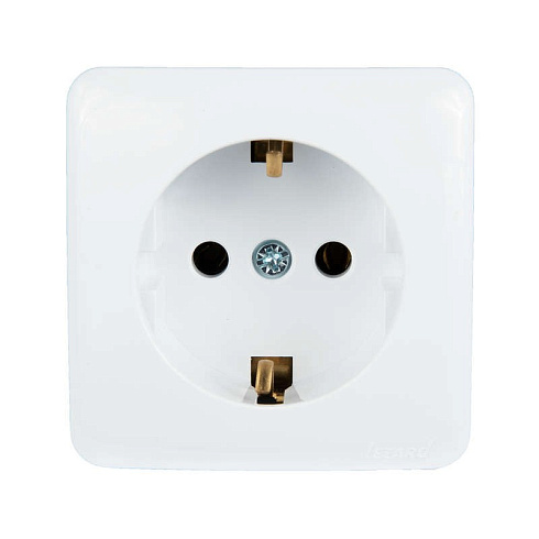 Розетка 1-м ОП VIOLA с/з бел. Lezard 751-0200-122