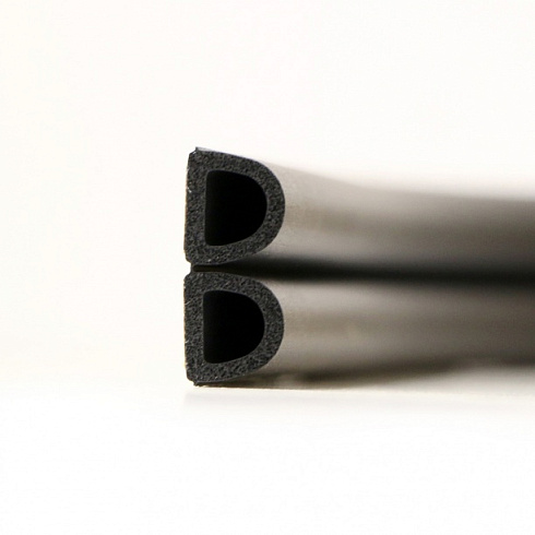 Уплотнитель D черный 12х10мм (бухта 50м)