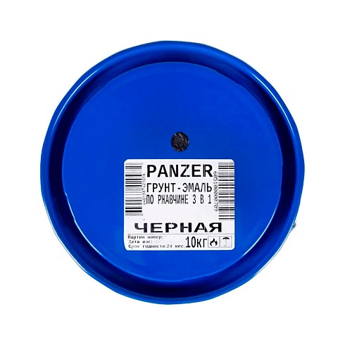 Грунт-эмаль по ржавчине "PANZER" гладкая черная 10кг