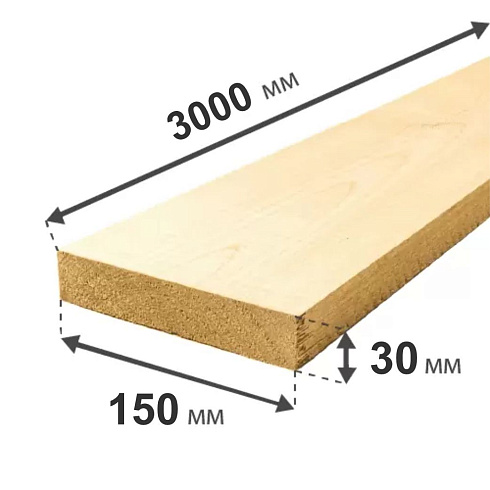 ПОГОНАЖ Доска строганная 150х30х3000