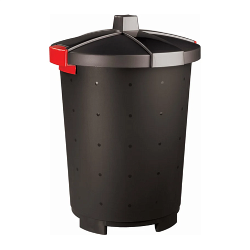 БАК ПЛАСТИК. 65Л ХОЗЯЙСТВЕННЫЙ С КРЫШКОЙ (ЧЕРНЫЙ) Бытпласт