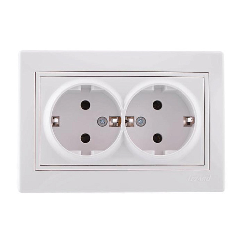 Розетка 2-м СП Мира с/з керам. бел/бел 701-0202-127