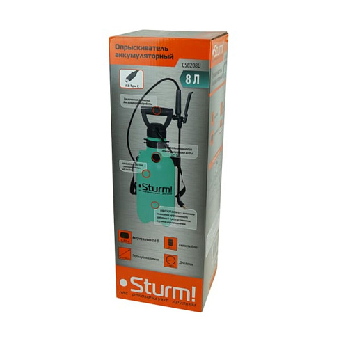 ОПРЫСКИВАТЕЛЬ аккумулят., ранцевый с ручкой 8л GS8208U STURM