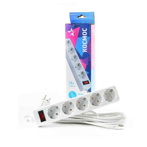 Удл.с сет.фильтром 5х1.8м с с/з ПВС3х0,75 Космос