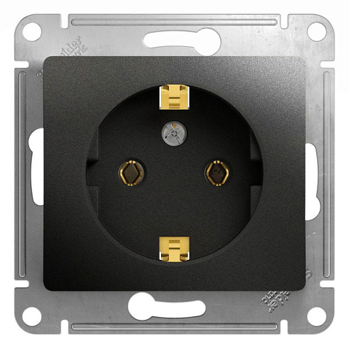 Мех.розет. 1-кл. СП Glossa 16А с/з антрацит Sche GSL000743