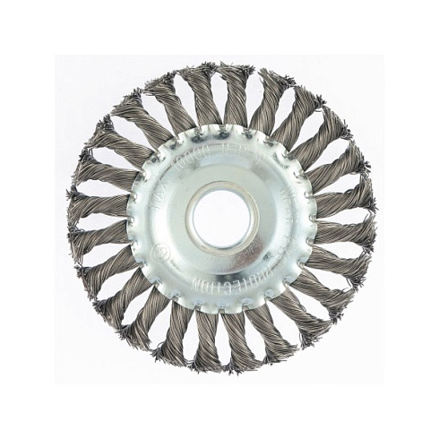 Щетка плоская для УШМ крученая проволока 0,5мм,125мм/22,2мм "Кедр" 150-0125