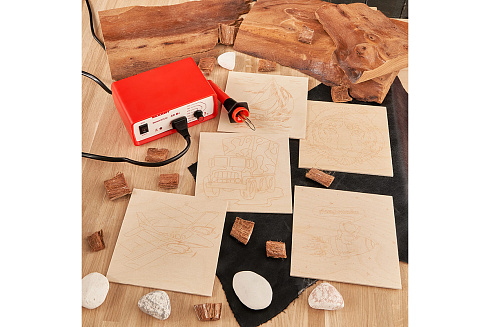 Доска для выжигания Rexant "Для мальчиков" (н-р 5шт 150х150мм) (12-0933)