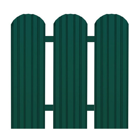 Штакетник фигурный М 0,50м (зеленый RAL-6005)