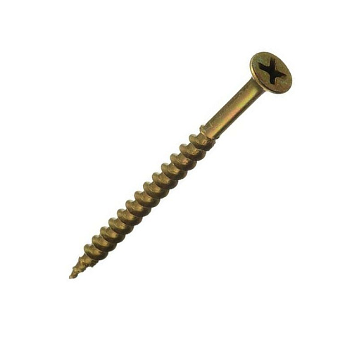 Саморез острый,гол,потай-крест POZI,покр.желт.цинк 5х70  