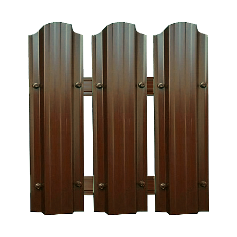 Штакетник фигурный П 1,50м (коричневый RAL-8017)