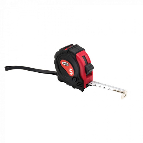 Рулетка красный обрез.корпус с ФИКСАТОРОМ 5м "Кедр" 016-0519 (10)