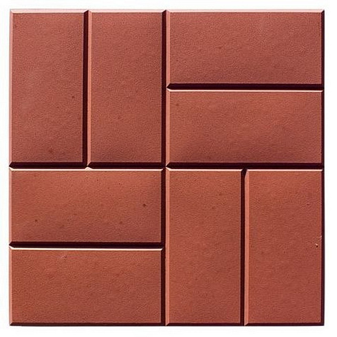 Плитка тротуарная 500*500*50 красная (5008)