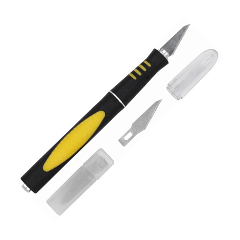 Нож макетный, прорезин. алюмин.ручка (10487)