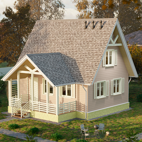 Сайдинг панель D6S Premium БРУС Docke Крем-брюле 3,6м