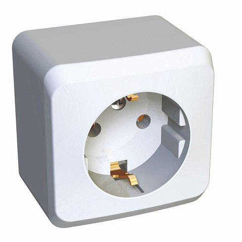 Розетка 1-м ОП Этюд 16А с/з бел.SchE PA16-003b
