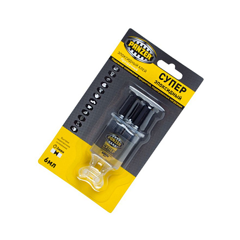 Клей супер эпоксидный прозрачн 6мл шпиц (1/24) "Panzer" (246393)